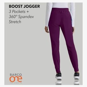 Barco One Boost Jogger Scrub Pants Wine – Medium Petite